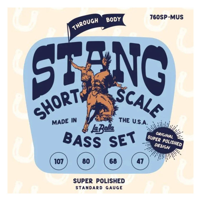 La Bella 760SP-MUS STANG – Super Polished Short Scale Through Body Light 4 - Bass Guitar String 47-107