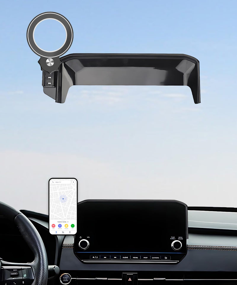 Car Phone Holder for 2022-2024 Mitsubishi Outlander 9" Screen Accessories | MagSafe Strong Magnetic Clip Cell Phone Mount, 360° Rotatable HandsFree Holders, with Organizer Tray, Not Block Air Vents ﻿ fit for 2022-2024 Mitsubishi Outlander(9 Inch)