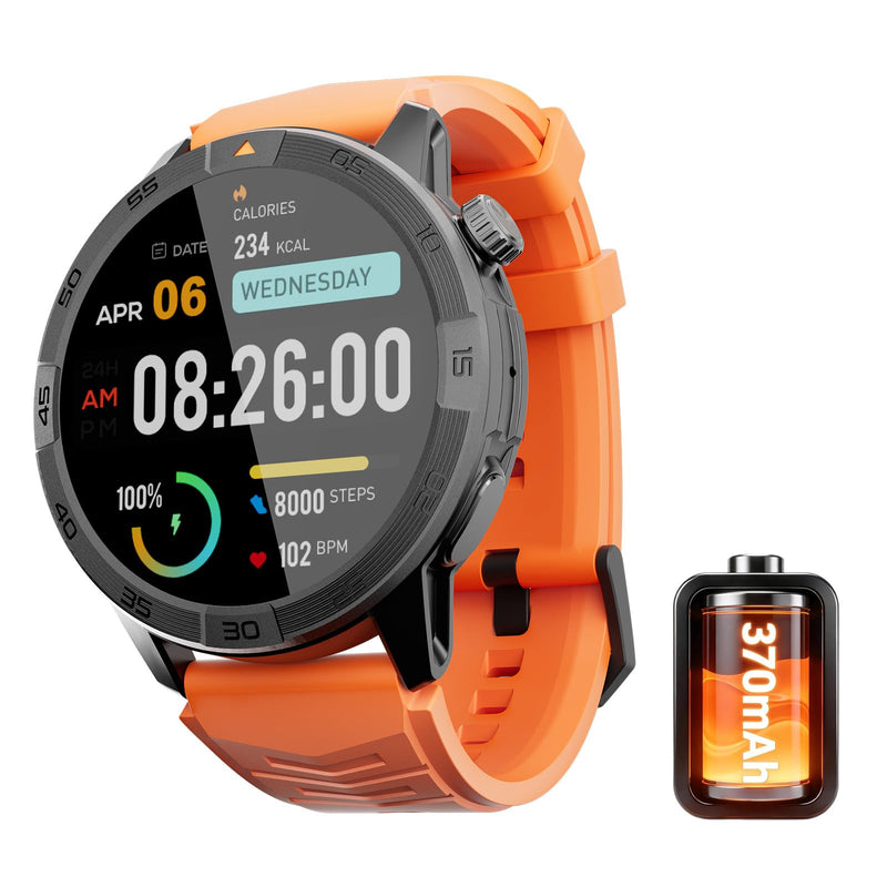 AGM Legion Pro Rugged Smart Watch, 1.43in AMOLED Display(60Hz, 600Nits), Shockproof & Drop-proof, 50M Waterproof, 100+ Sports Modes, Advanced Health Tracking, Bluetooth Calling, Compass & Built-in GPS