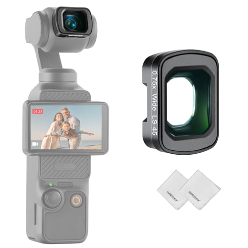 NEEWER 0.75x 108° FOV Wide Angle Lens Compatible with DJI Osmo Pocket 3 / Pocket 4 / Xtra Muse, Magnetic Multicoated Aspherical Action Camera Lens Accessories 0.75X Wide Angle Lens w/Cleaning Cloth