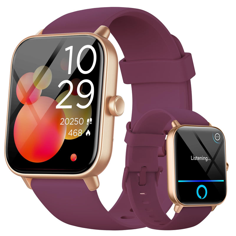aeac Smart Watches for Women Answer/Make Calls, AI Alexa Built-in, 1.8" Touch Screen Fitness Watch with Android & iPhone, IP68 Waterproof Heart Rate/Sleep/SpO2 Monitor, Pedometer, 120+ Sport Mode Deep Purple