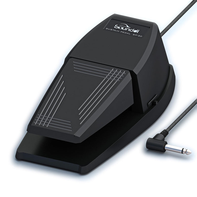 Universal Sustain Pedal for Digital Pianos – Extra-Wide Ergonomic Design with Anti-Slip Silicone Pads, Tilted Comfort Surface & Polarity Switch (Compatible with Yamaha, Roland, Korg, Casio)