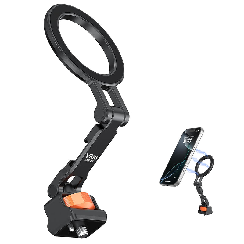 [AUSTRALIA] - VRIG Phone Tripod Mount for MagSafe, Aluminum Magnetic Tripods Phone Mount Adapter with 1/4” Screw Thread & 3/8" for Magsafe Phone Adapter Compatible with iPhone 16 15 14 13 12 Series 