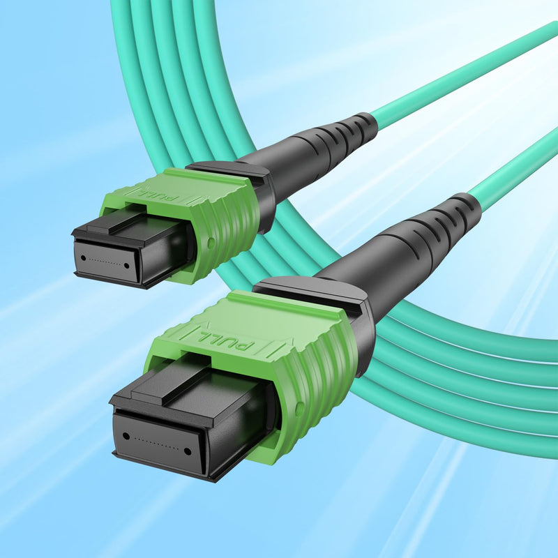 10Gtek MPO Cable, Compatible with NVDA MFP7E10-N005, OM4 MPO-12 APC (Female) to MPO-12 APC (Female) Multimode Fiber Cable, Type B LSZH, 5-Meter 2) OM4 MPO Cable (APC)