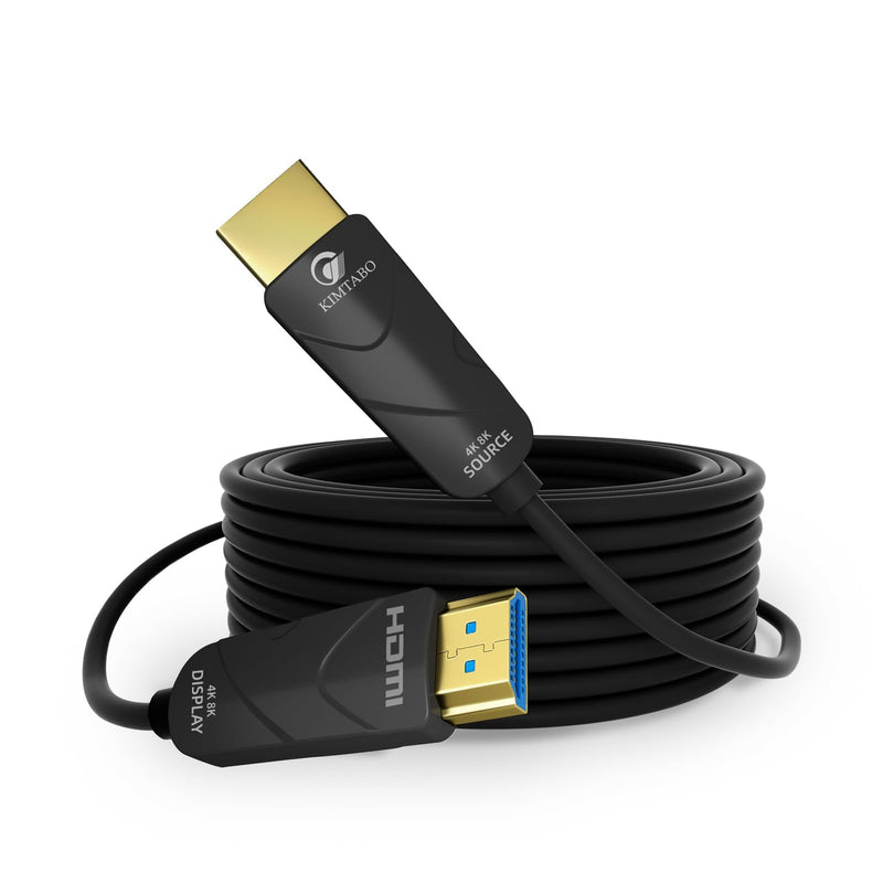 10K 8K 4K HDMI 2.1 Cable, CL3 Rated in Wall 48Gbps Ultra High Speed Cable 60 Ft Long, Slim & Light Unidirectional Fiber Optic HDMI, Support 8K@60Hz 4K@120Hz, D-HDR, EARC Dolby Atmos Uni directional Black