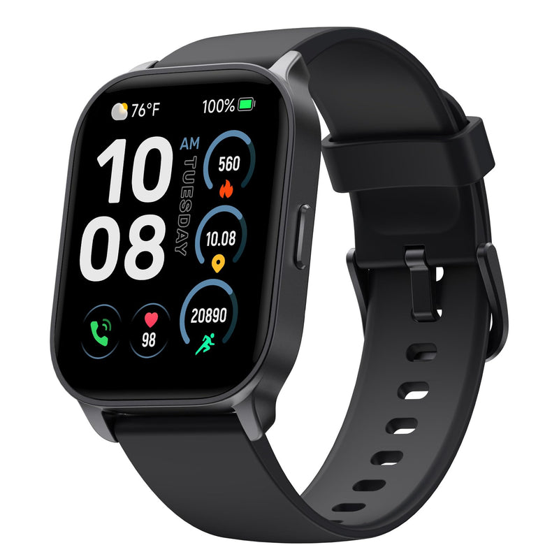TOOBUR Smart Watch for Men Women, Smartwatch Compatible Android and iOS Phone, Answer/Make Calls, Fitness Tracker Watch, Heart Rate/Sleep Tracker/100 Sports/IP68 Waterproof, Midnight Black