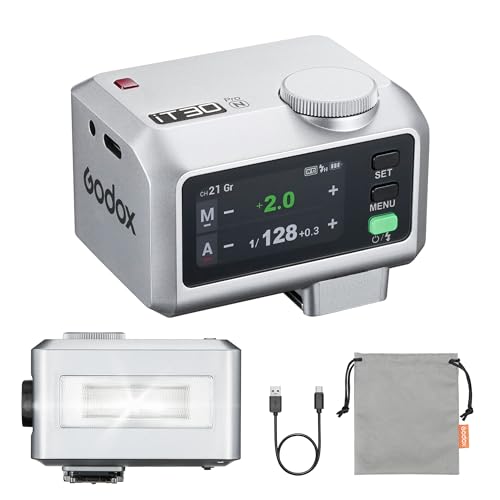 GODOX iT30 Pro N TTL mini TTL Wireless Camera Flash Compatible for Nikon Cameras,2.4G Wireless Touchscreen Flash,Built-in Lithium Battery (IT30 PRO N (Silver)) IT30 PRO N (Silver)