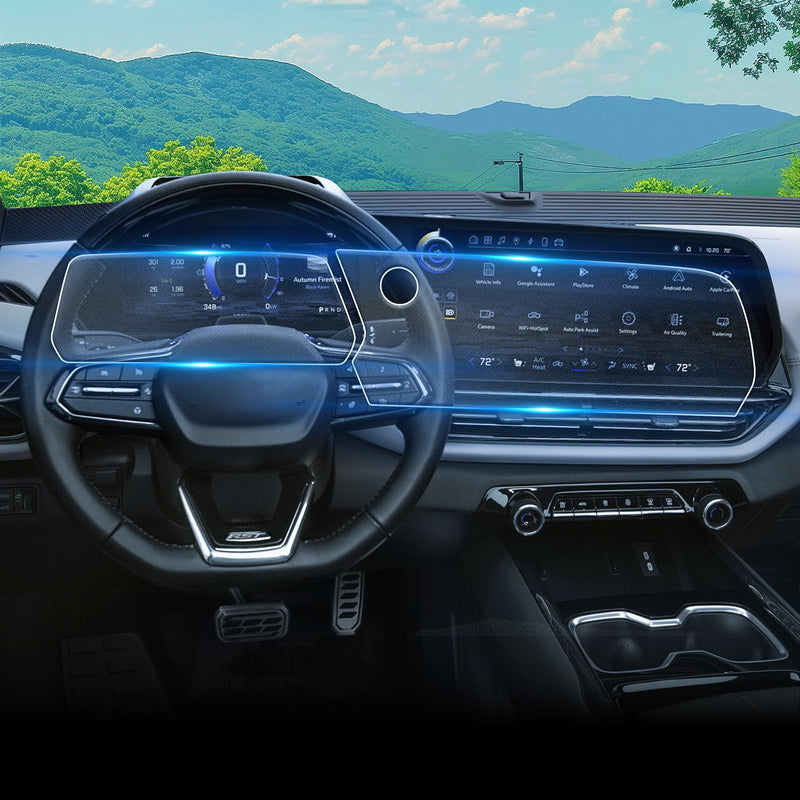 For 2PCS Matte Anti Glare Tempered Glass 2024 2025 2026 Chevrolet Silverado EV 17.7 Inch Touchscreen & 11 Inch Dashboard Screen Protector - Silverado EV (RST) Accessories Silverado EV 24~26 Matte(2PCS 17.7&11 Inch)