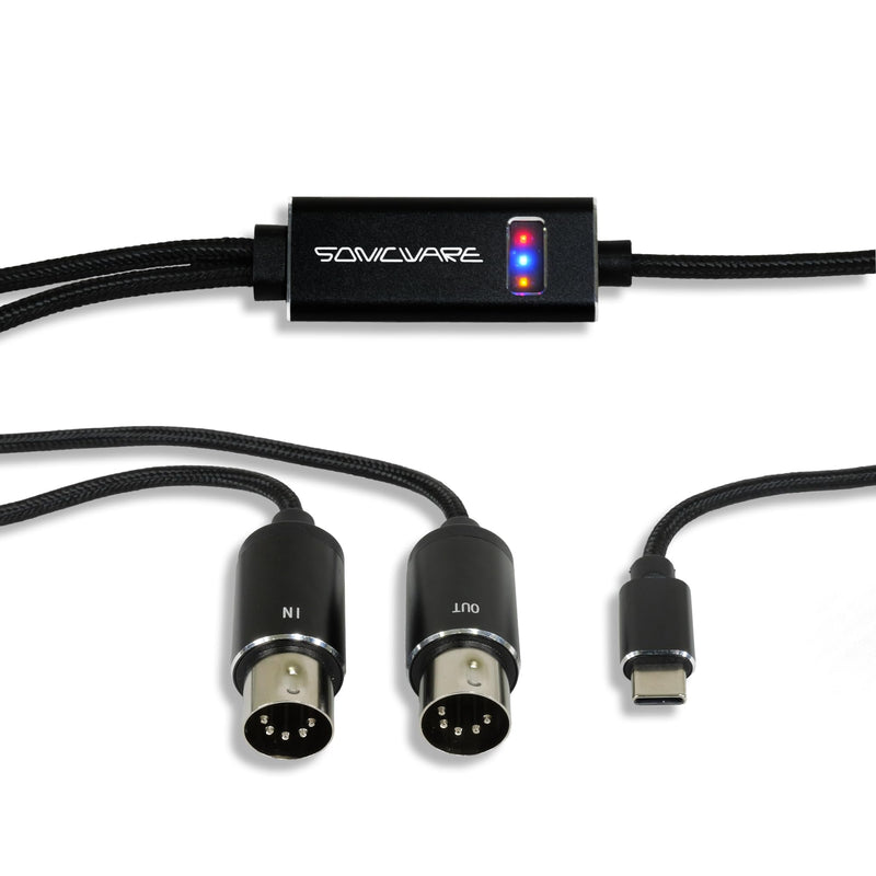 SONICWARE USB-C MIDI Interface Cable [Limited Production] – Professional-Grade, Plug & Play, Built for Serious Musicians