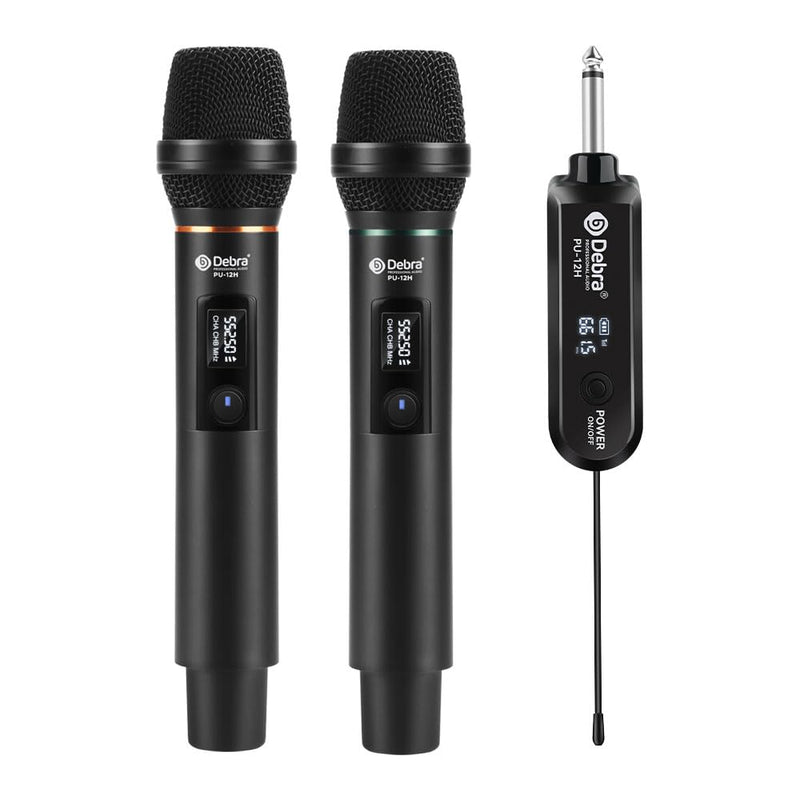 [AUSTRALIA] - D Debra Wireless Microphone UHF Cordless Handheld Dynamic with Rechargeable Receiver and 30 Adjustable Frequency for Karaoke Singing, Wedding, DJ, Party, Speech, Church, Class Use, 200ft (PU-12H-02) PU-12H-02 