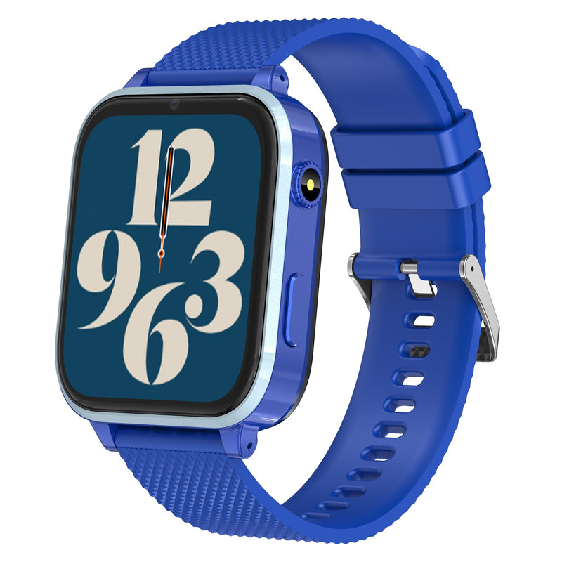 Kids Watch with GPS Tracker, 4G Kids Smart Watch Boys Age 5-12, Kid Cell Phone Watch with SOS Video Call Voice Chat Message Puzzle Camera Flashlight Alarm Clock Pedometer Puzzle Games Blue