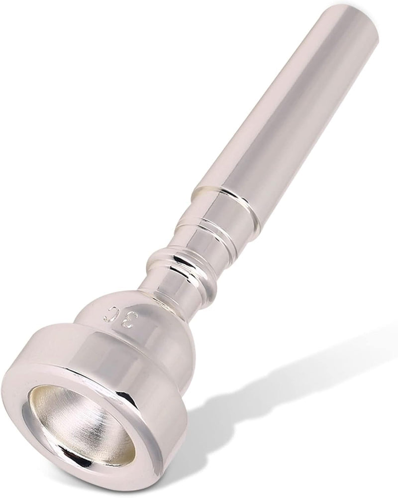 3C Trumpet Mouthpiece, Silver Trumpet Mouthpiece Music Instrument, Stable Brass Instrument Accessories for Beginners, Intermediates and Professional Players, 3.43x1.06in