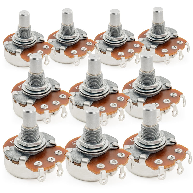 [AUSTRALIA] - Alpha A250K Pots Metric Solid Standard Shaft 9.5mm Audio Taper Potentiometers for Electric Guitar Bass (Set of 10) A250K Solid Shaft 9.5mm 