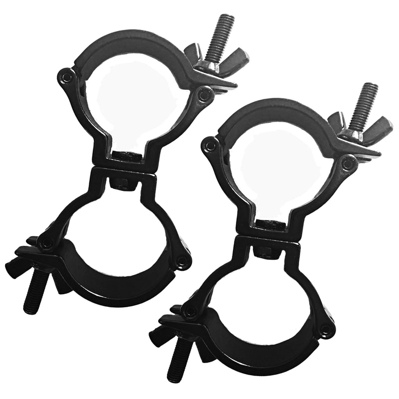 Stage Lights Truss Swivel Coupler Clamp Fit Pipe 1.88-2inch (48-51mm) ， Heavy Duty Aluminum Alloy Truss DJ Stage Light O Clamps for 220lb (2pcs:black) 2pcs:black