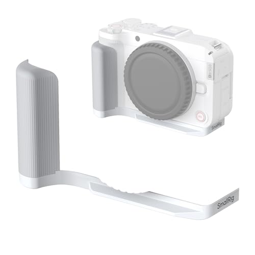 SMALLRIG R50 V Handgrip L-Shape Grip for Canon R50V with Quick Release Plate for Arca, Lightweight Ribbed Side Handle, Cold Shoe Mount, 1/4"-20 threaded holes, Support Vertical Shooting (White) - 5430 White