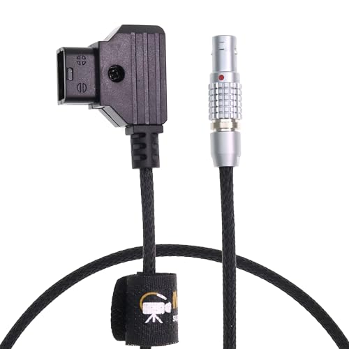 Flexible 2 Pin Male to D-tap Power Cable for Teradek, SmallHD Monitor, Vaxis 30cm|12inches Braided Wire Straight 2 pin, 12 inches