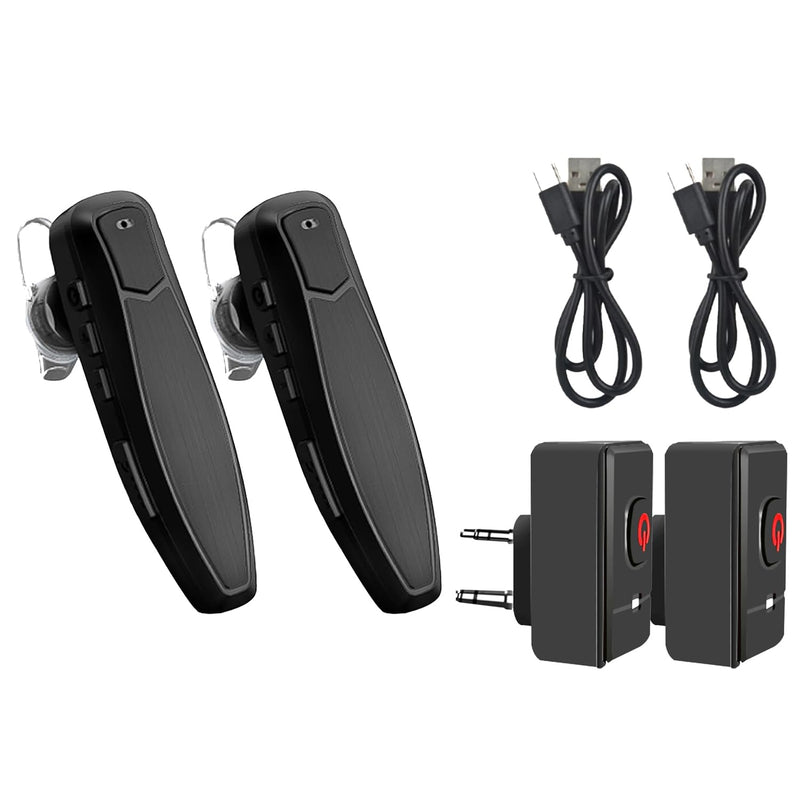 radtel Bluetooth Headset for Walkie Talkie, Noise Cancelling Mic Earpiece Compatible with BaoFeng, Kenwood, Btech Radios UV-32,UC-5R, AR-5RM, BF-F8HP PRO & More (2 Pack)