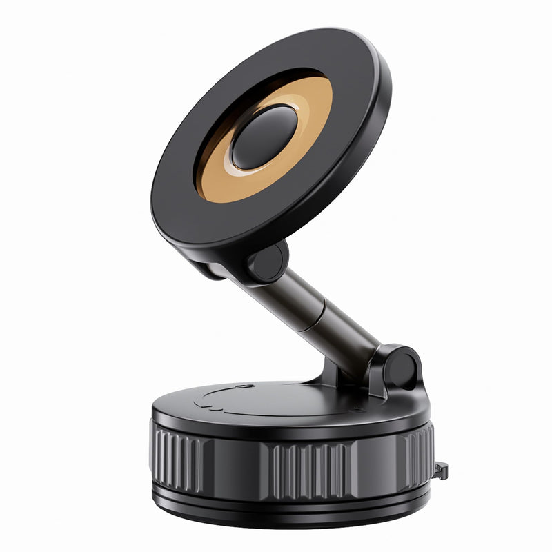 Vacuum Magnetic Suction Phone Holder, 360° Adjustable Suction Cup Phone Mount for Car/Gym/Mirror/Shower, Hands-Free Car Phone Holder, Compatible with iPhone Android and All Smartphones Black