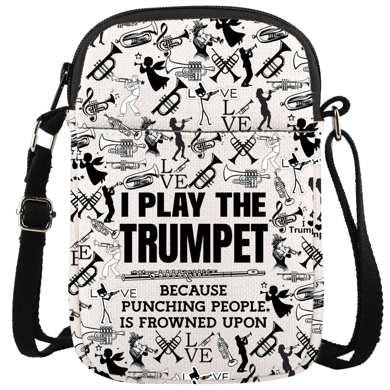 WCGXKO Orchestra Trumpeter Zipper Crossbody Bag Trumpet Player Gift Brass Band Trumpeter Messenger Bag for Trumpet Musician Play the Trumpet Cr