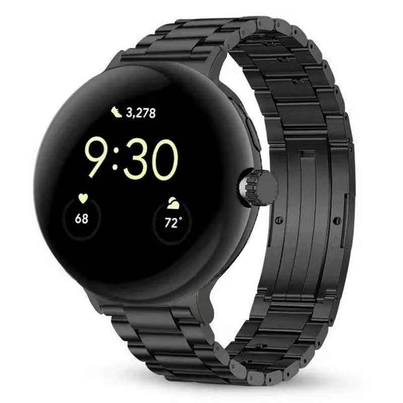 No Tool Titanium Band for Google Pixel 5/4/3 45mm & 5/4/3/2/1 41mm | Metal Strap for Pixel Watch 45mm 41mm |40% Lighter than Steel,Tool-Free Link Removal,Hypoallergenic,Fit Wrist 6"-8,6",Durable black Pixel watch 5/4/3 45mm