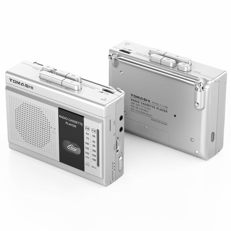 [AUSTRALIA] - TOMASHI Cassette Player Tape Recorder FM AM Radio with Built-in Speaker,Microphone F-315B 