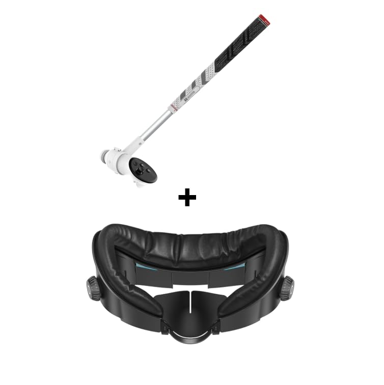 AMVR Golf Club Attachment and Upgraded Comfort Face Pad Compatible with Meta/Oculus Quest 3 Accessories