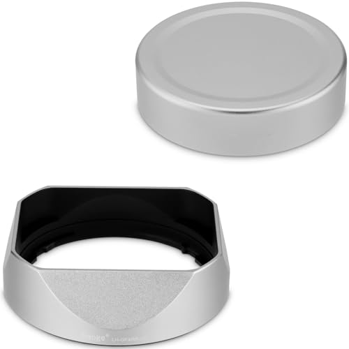 Haoge Metal Square Lens Hood for Fujifilm GFX100RF Camera Accessories Silver LH-GFXRF-IIS+Cap-GFXRF-IIS
