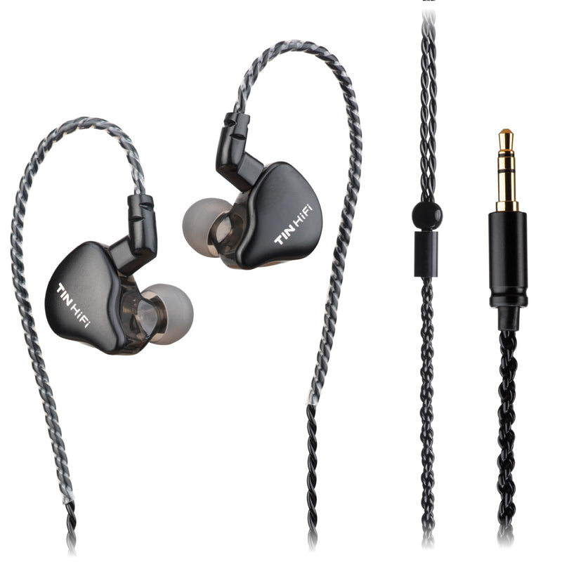 TINHIFI C1 10mm DLC Dynamic Driver IEM - HiFi Wired Earphones, Dual Magnetic Circuit, Deep Bass, Wide Soundstage, Detachable Cable, 3.5mm (Black) C1 3.5MM 2Pin No Mic Black