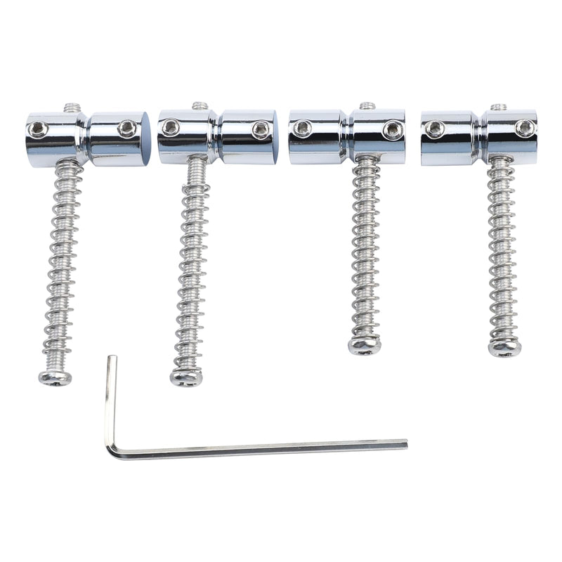 [AUSTRALIA] - 4-Pack Stainless Steel Electric Bass Guitar Bridge Saddles String Spacing 19mm Bass Saddles Compatible with 4 String Electric Bass Replacement Parts（Chrome） Chrome 