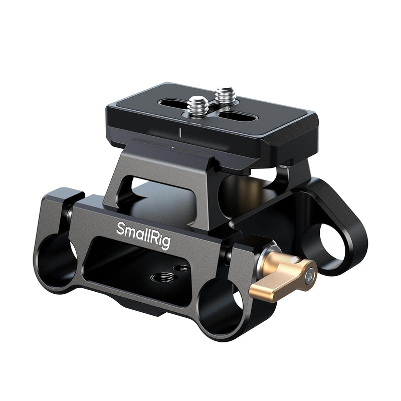 SMALLRIG Universal Mount Plate Kit with Dual 15mm Rod Clamp for Cameras, Built-in Quick-Release Plate for Arca-Swiss, with 1/4"-20 and 3/8"-16 Threaded Holes - 5365