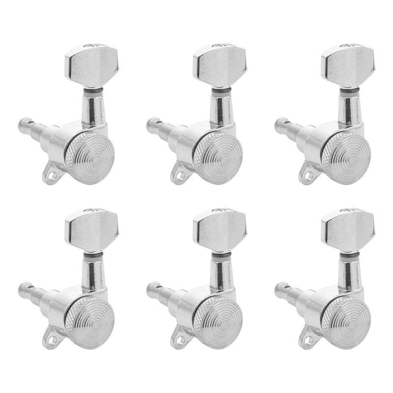 6L Guitar Locking Tuners Handed Lock String Tuning Key Pegs Machine Heads for Folk Style Electric Acoustic Guitars (Chrome） 6 Left Chrome