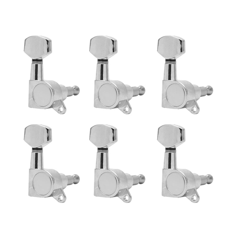 [AUSTRALIA] - 6Pcs Right Hand Sealed Guitar Tuner Pegs,Big Square Electric Guitar String Tuning Pegs Keys Machine Heads for Fender Strat Stratocaster Tele Telecaster/Electric Guitar (Silver) Silver 