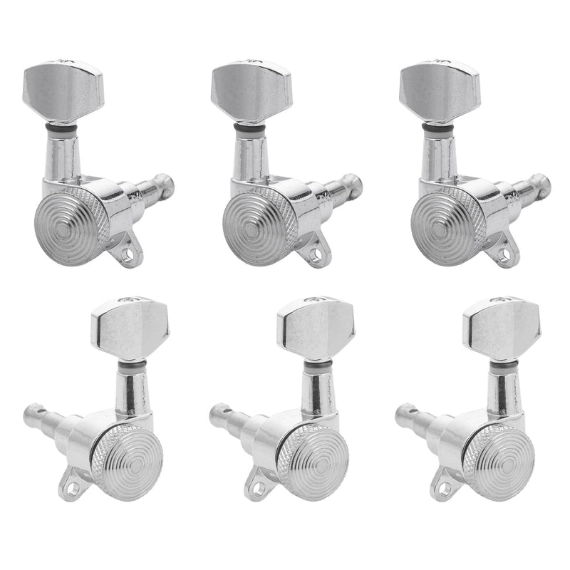 [AUSTRALIA] - 3L3R Guitar Locking Tuners Handed Lock String Tuning Key Pegs Machine Heads for Folk Style Electric Acoustic Guitars (Chrome） 3 Left 3 Right Chrome 