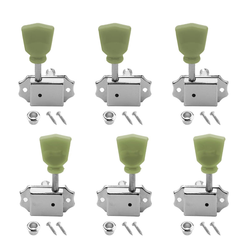 [AUSTRALIA] - 3 Left 3 Right Vintage Guitar String Tuning Pegs Tuning Machines Tuning Keys Machines Heads Tuners Compatible with Les Paul LP SG Style Electric Guitar, Chrome with Tulip Button. 