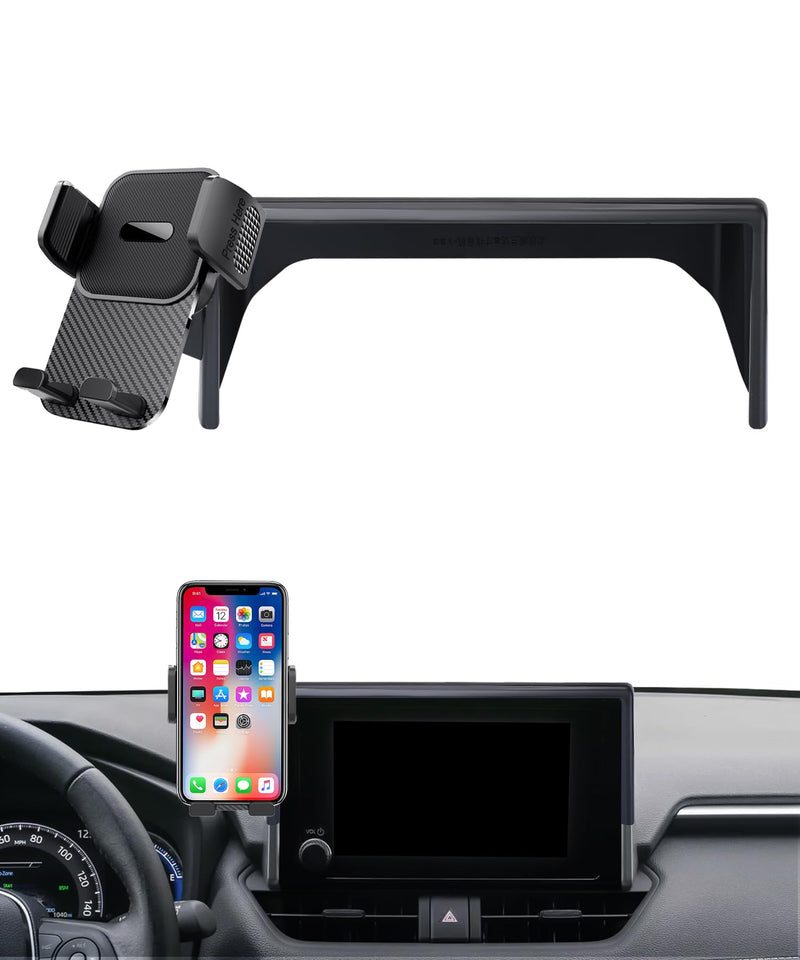 Car Phone Holder for Toyota RAV4 / RAV4 Hybrid 2019-2025 Accessories 7/8 Inch Screen Fixed Clip Cell Phone Mount Hands-Free 360 Degree Rotation