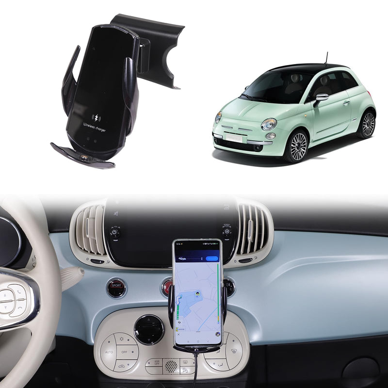 Car Center Console Cell Phone Holder Compatible with Fiat 500 2016-2023 Center Console Air Vent Under Phone Holder Adjustable 360 Rotation Vent Clip Fits for All Smartphones (Style D) Style D