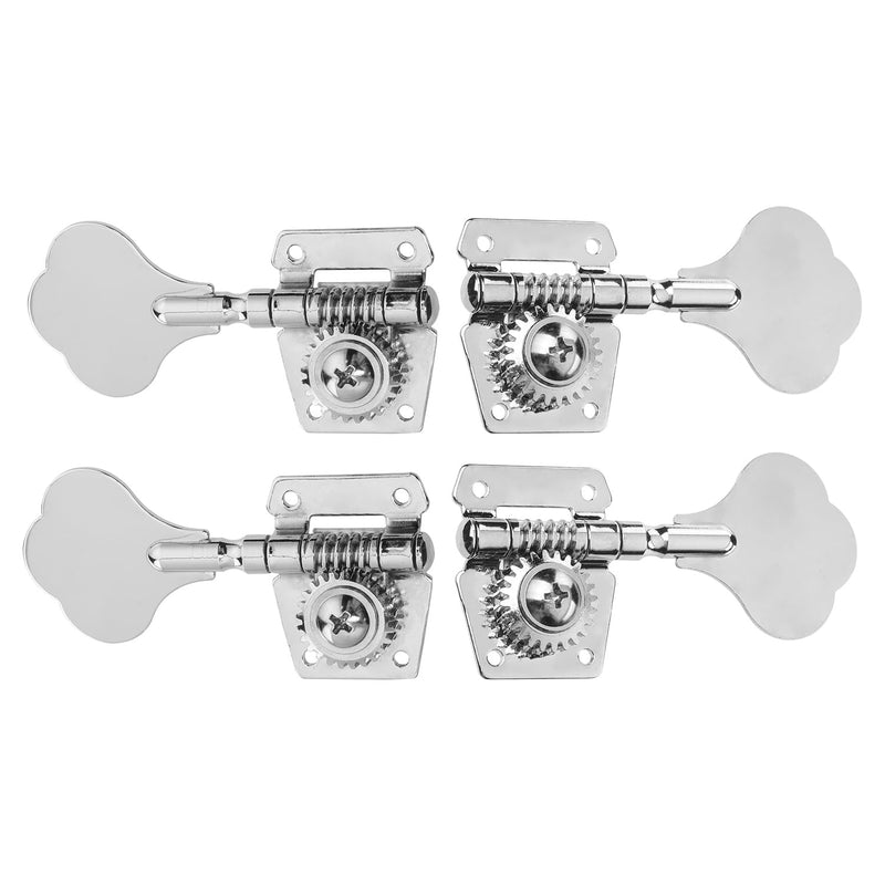 [AUSTRALIA] - 2L2R Vintage Open Gear Bass Tuners Machine Head Tuning Keys Pegs Set Left&Right Hand for Jazz Precision P Bass Replacement, Chrome 2 Left 2 Right 