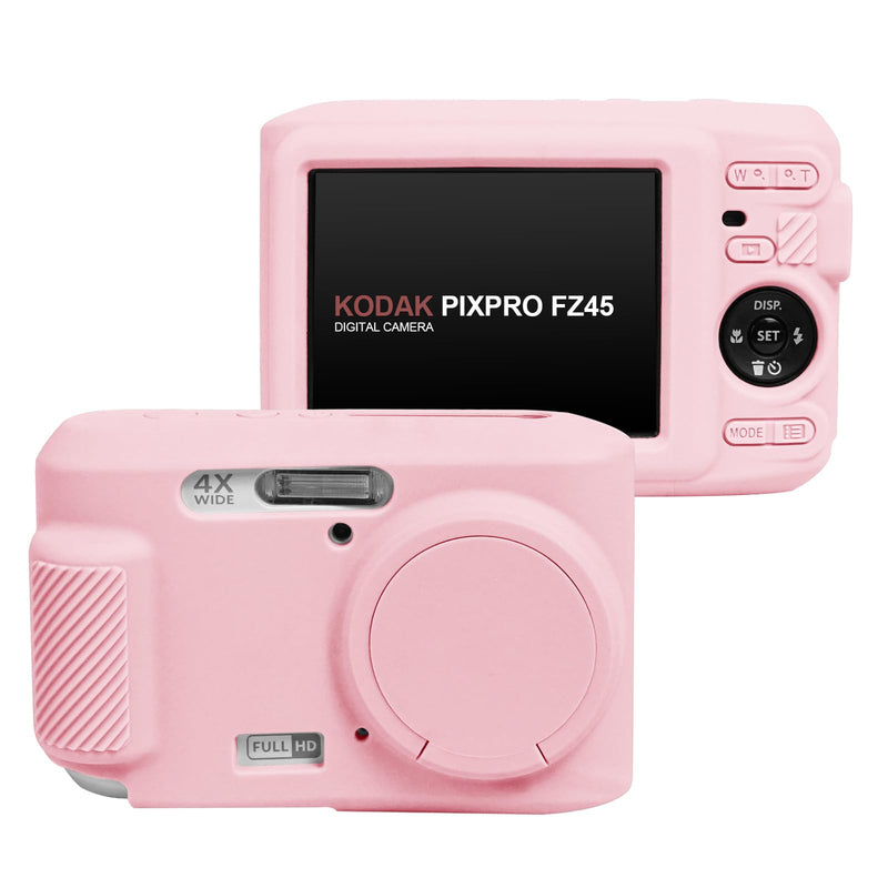 [AUSTRALIA] - Easy Hood Case for Kodak PIXPRO FZ45, Soft Silicone Camera Case with Removable Lens Cover, Lightweight Protective Cover Sleeve, Custom Fit FZ45 Camera (Pink) Pink 