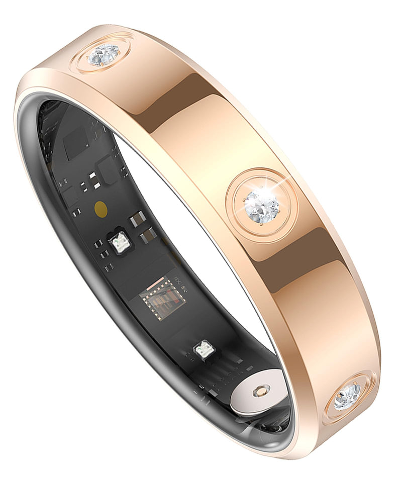 Smart Ring for Women Men Diamond Fitness Tracker Sleep Heart Rate Monitor Smart Rings for Android iOS Phone Pedometer Calorie Step Counter Stylish Ladies Rings for Women Elegant Activity Tracker