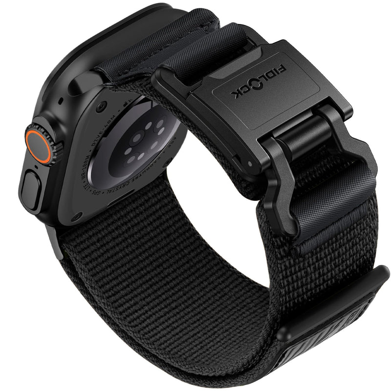 Bandletic Nylon Bands Compatible with Apple Watch Ultra 3 2 1 for Men | Wide Braided Sport Band with Magnetic Fidlock Hook Buckle for iWatch Ultra 49mm, Series 11/10 46mm, 9/8/7 45mm, SE/6/5/4 44mm Black Large(7.1"-8.5") 49/46/45/44mm