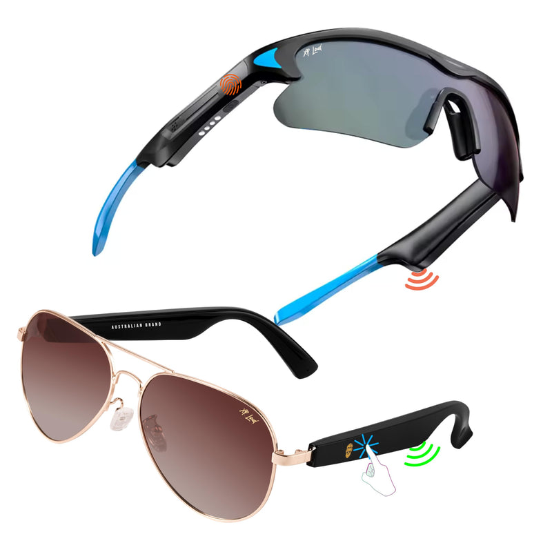 Super Smart Glasses Rare Combo UV400, 120HSB Siri Android, Bluetooth Open Ear Audio Music Podcast Map Nav