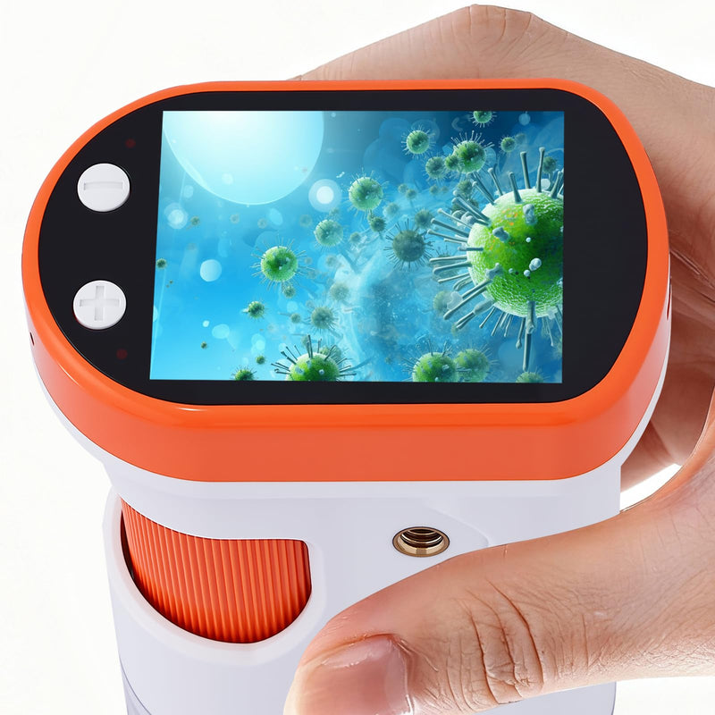 [AUSTRALIA] - OZSTAR Microscope for Kids 1000x Magnification, 2.4-inch ScreenPocket Microscope with Photo and Video Recording (with Slide Kit) Portable Educational Gift 