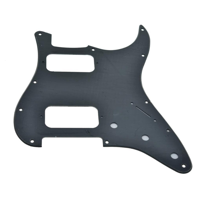Dopro 11-Hole ST Style Dual Humbucker HH Pickguard for American Strat Guitars with dual humbucking pickups Round Corner Hole Matte Black