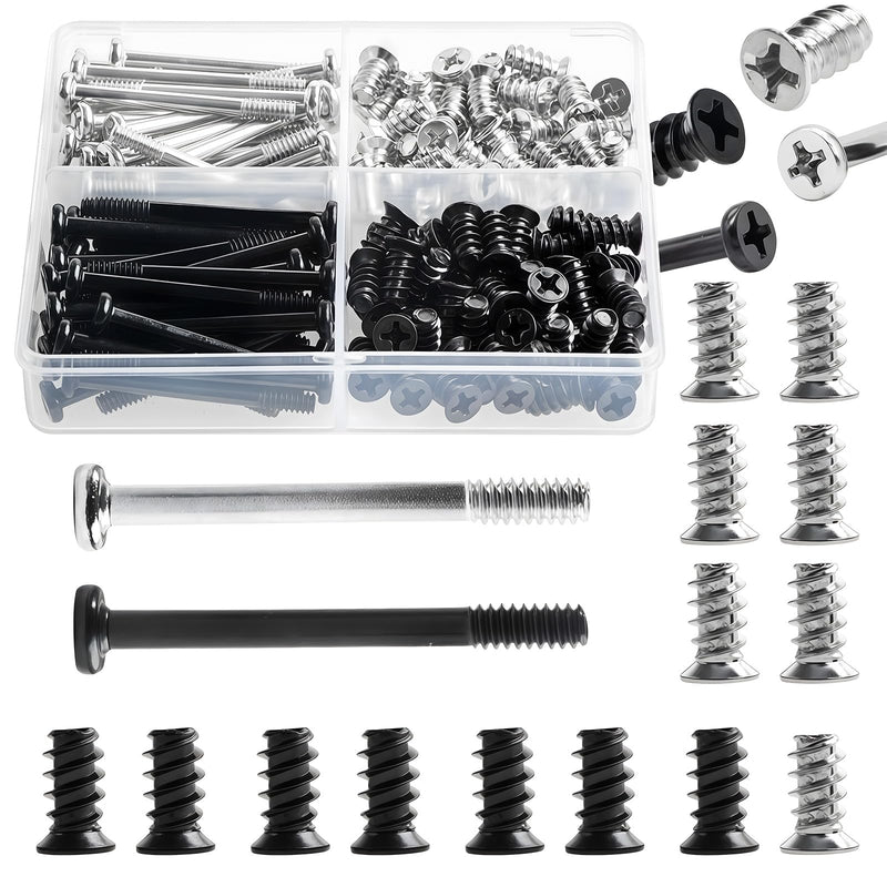 Case Fan Long Short Screws 160Pcs Long and Short Screw (#6-32x32mm, M5x10mm) PC Computer Chassis Fan Components Radiator Fan Cooling Fan Mount Screws Set Black and Silver #6-32*32