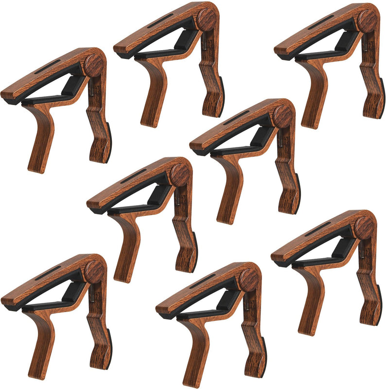Capo 8Pack Guitar Capo with Pick Holder for Acoustic and Electric Guitar, Ukelele, Bass, Banjo RoseWood Capo 8Pack Rosewood
