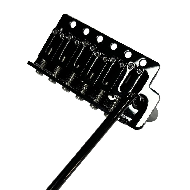 10.5mm Electric Guitar Bridge 6 Point tremolo bridge Zinc Alloy Block Saddles Stainless Steel Plate Compatible with Stratocaster Start Guitar Replacement Parts (Glossy Black)