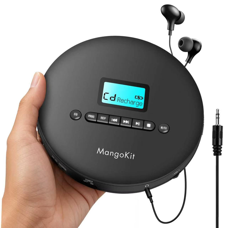 [AUSTRALIA] - Portable CD Player with Bluetooth, MP3 Playback, Headphones – Personal CD Player with Anti-Skip, Rechargeable Battery – Compact Disc Player for Travel, Home, Language Learning 