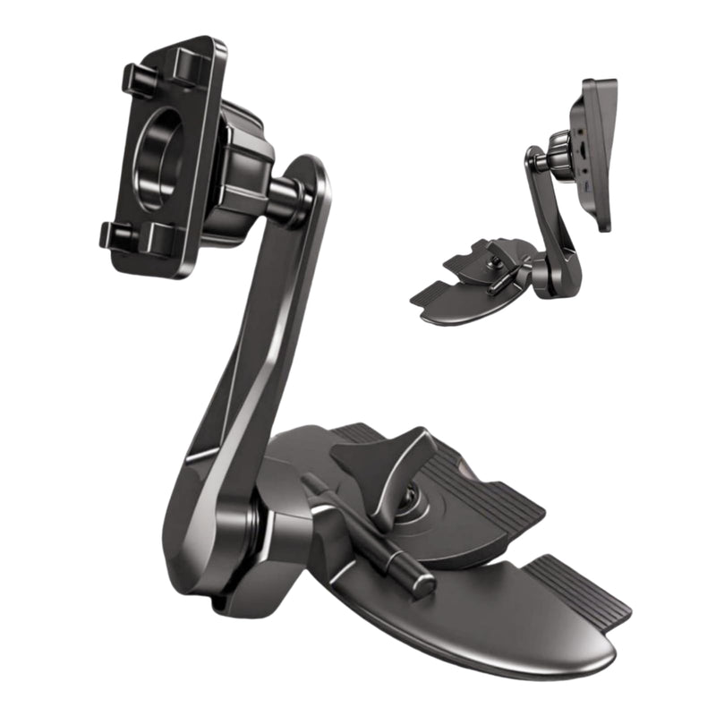 Extended Arm CD Slot Mount for CarPlay Screen Adjustable 360° Rotating Universal Head Compatible with in-Car Monitors CD Slot CarPlay Mount for 7" 9" 10.26" Portable Car Stereo Cd Bracket