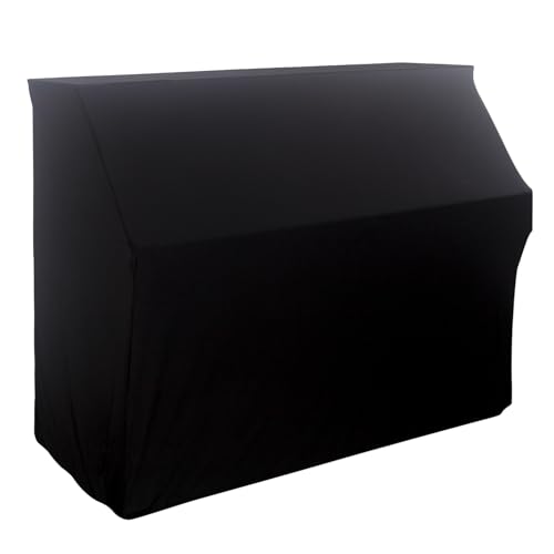 Waterproof Dustproof Elastic Piano Cover - Minimalist All-Black Design - Universal Fit for All Upright Pianos - Stretch Fabric, Easy Instal