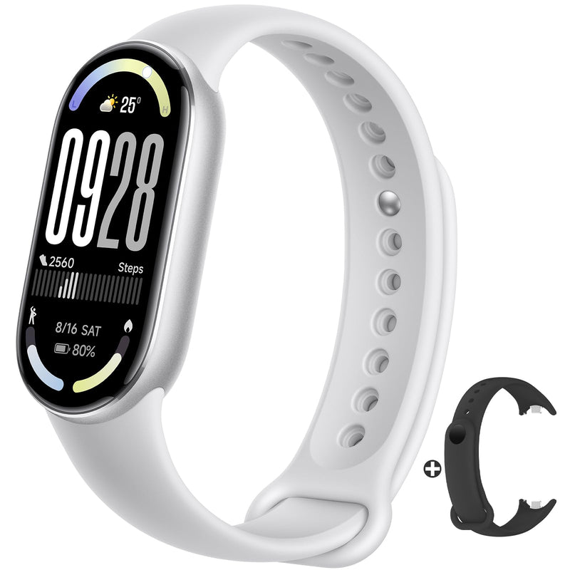 XIAOMI Mi Smart Band 10 (2025) - 1.72" AMOLED Display | 21 Days Battery Life | Touchscreen, Multi-Sport Tracker, Activity Tracker, Heart Rate Monitor | BT5.4 - Glacier Silver